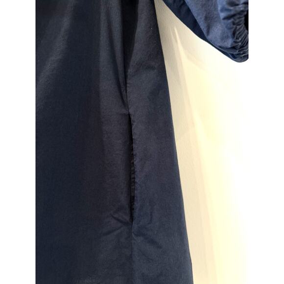 Madewell Square Neck Puff Sleeve Mini Dress Navy SZ 00 Babydoll Breezy Summer - Picture 5 of 11